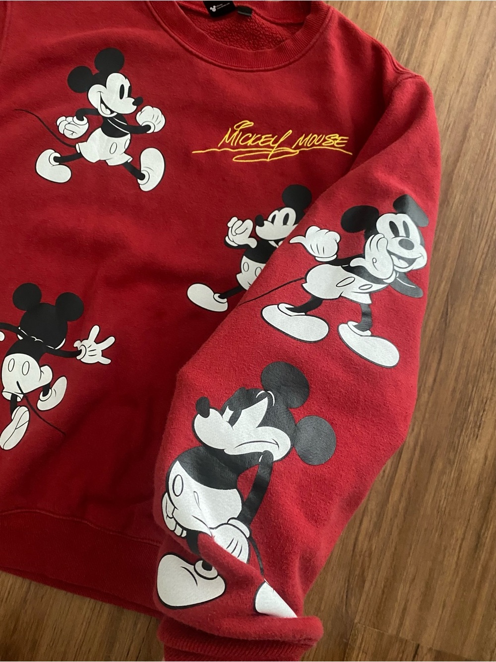 Disney Red Mickey Mouse Graphic Crewneck Sweatshirt - Picture 3 of 9